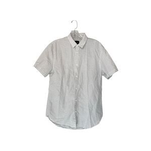 Armani Exchange Men's Button Up Shirt Black White Polka Dot Short Sleeve Small